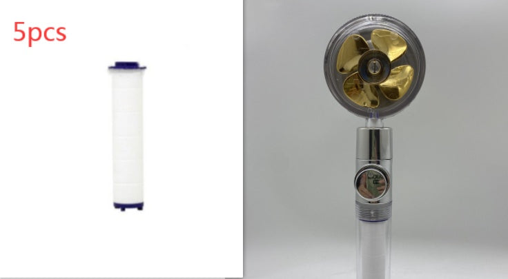 360° Rotating Water-Saving Shower Head with Built-in Fan