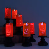 LED Halloween Pumpkin Candlestick – Multi-Color Tabletop Décor for Party & Home