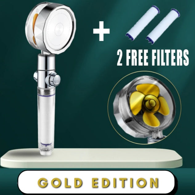 360° Rotating Water-Saving Shower Head with Built-in Fan