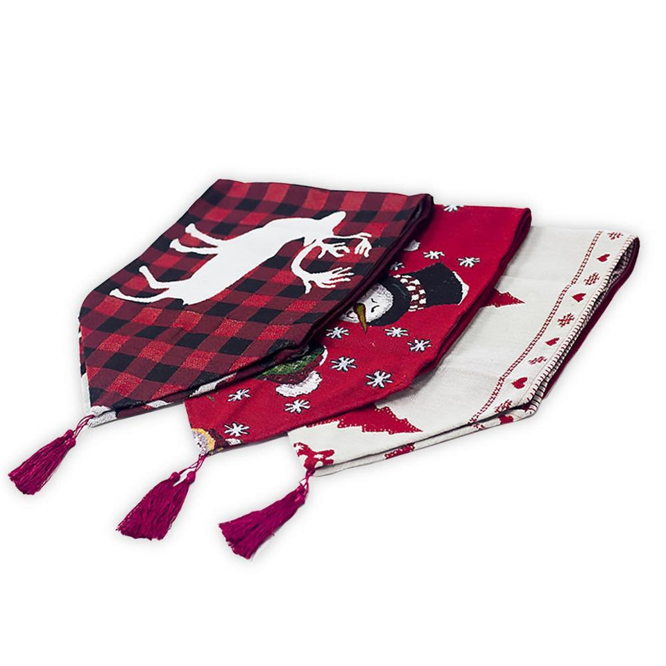 Christmas Decorations Electric Embroidered Knitted Cloth Table Runner