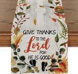 Linen Thanksgiving Table Cloth Vintage Pumpkin Table Cloth Dining Table Decoration Thermal Insulation Non Slip Table Flag