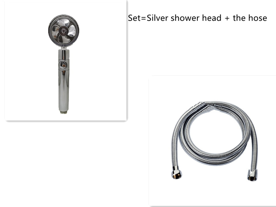 360° Rotating Water-Saving Shower Head with Built-in Fan