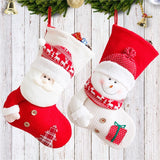 Large Red and White Knitted Christmas Stocking