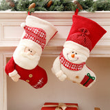 Large Red and White Knitted Christmas Stocking
