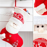 Large Red and White Knitted Christmas Stocking