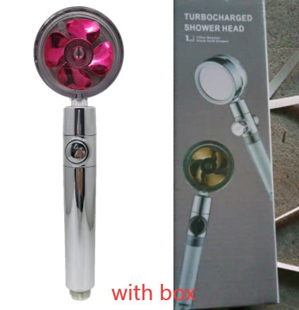 360° Rotating Water-Saving Shower Head with Built-in Fan
