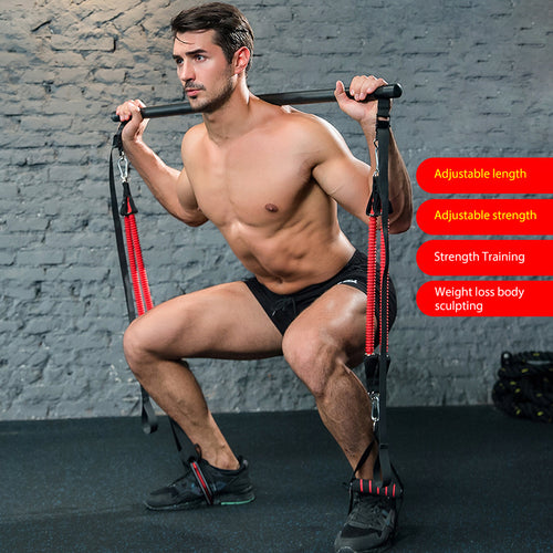 Body Workout Trainer Bar with Resistance Bands,