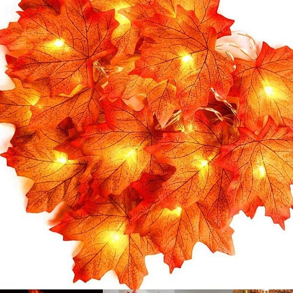 Led Maple Leaf Pumpkin Lighting Chain Thanksgiving Decoration Flashing Light