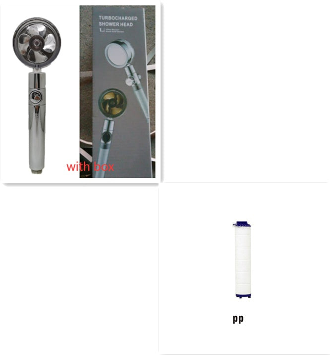 360° Rotating Water-Saving Shower Head with Built-in Fan