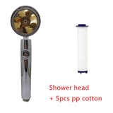 360° Rotating Water-Saving Shower Head with Built-in Fan