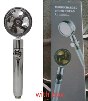 360° Rotating Water-Saving Shower Head with Built-in Fan