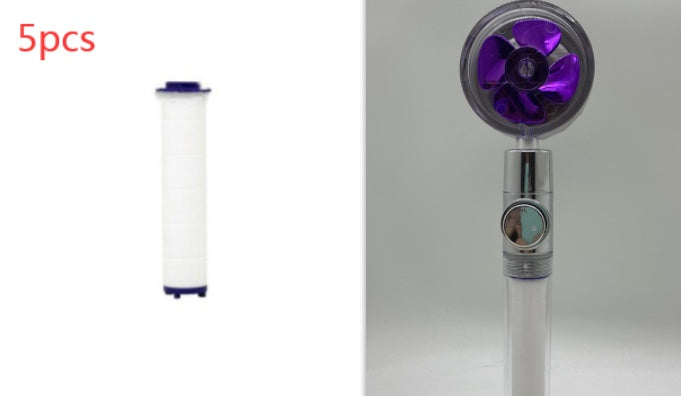 360° Rotating Water-Saving Shower Head with Built-in Fan