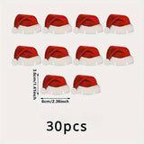 10-Piece Red Paper Christmas Hat Wine Glass and Champagne Cup Cards Set