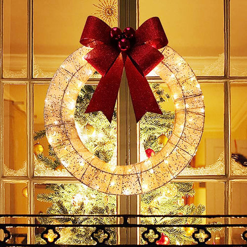 50CM Luminous LED Christmas Garland Wreath
