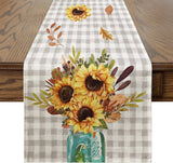 Linen Thanksgiving Table Cloth Vintage Pumpkin Table Cloth Dining Table Decoration Thermal Insulation Non Slip Table Flag