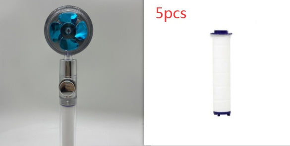 360° Rotating Water-Saving Shower Head with Built-in Fan