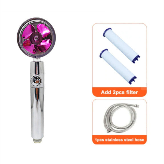 360° Rotating Water-Saving Shower Head with Built-in Fan