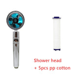 360° Rotating Water-Saving Shower Head with Built-in Fan