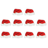 10-Piece Red Paper Christmas Hat Wine Glass and Champagne Cup Cards Set