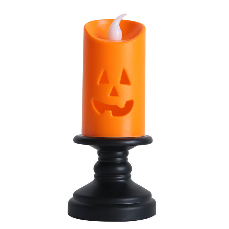 LED Halloween Pumpkin Candlestick – Multi-Color Tabletop Décor for Party & Home