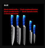 8-inch Chef Knife with Blue Resin Handle