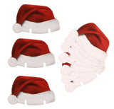 10-Piece Red Paper Christmas Hat Wine Glass and Champagne Cup Cards Set