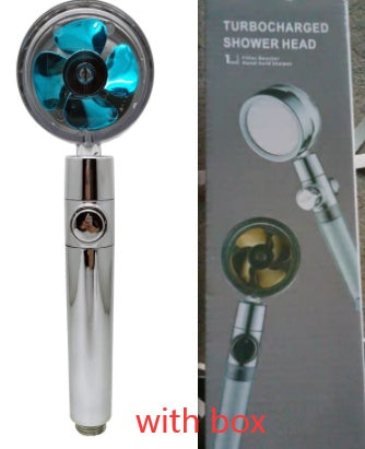 360° Rotating Water-Saving Shower Head with Built-in Fan