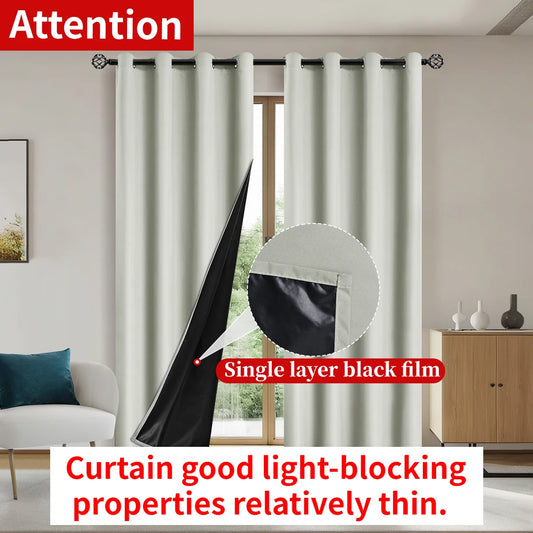 Solid color full shading and sun protection 100% Blackout curtains