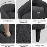 Boucle Fabric Arm Chairs, Furry Living Room Chair