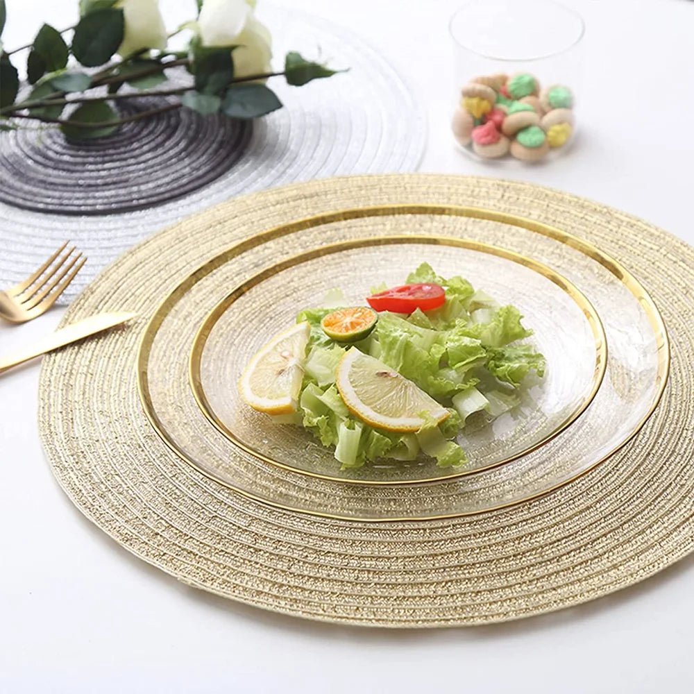 Braided Beige Round Place Mats