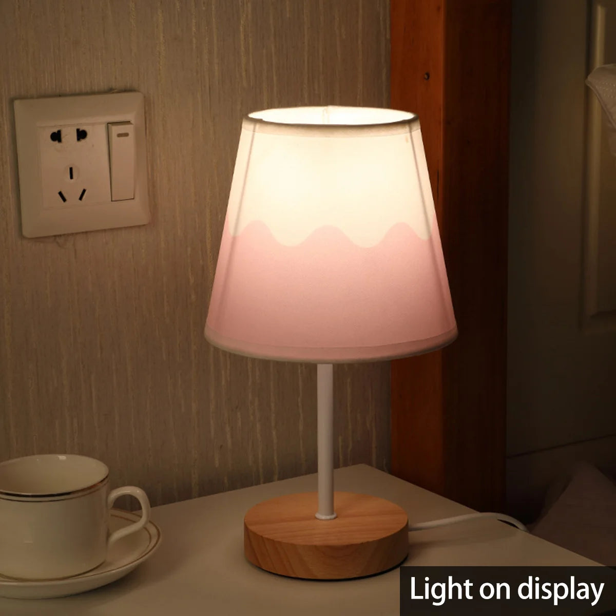 Wooden USB Powered Nightstand Lamp