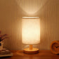 Wooden Desk Lamp Bedside Night Light with Cylinder Lamp