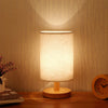 Wooden Desk Lamp Bedside Night Light with Cylinder Lamp