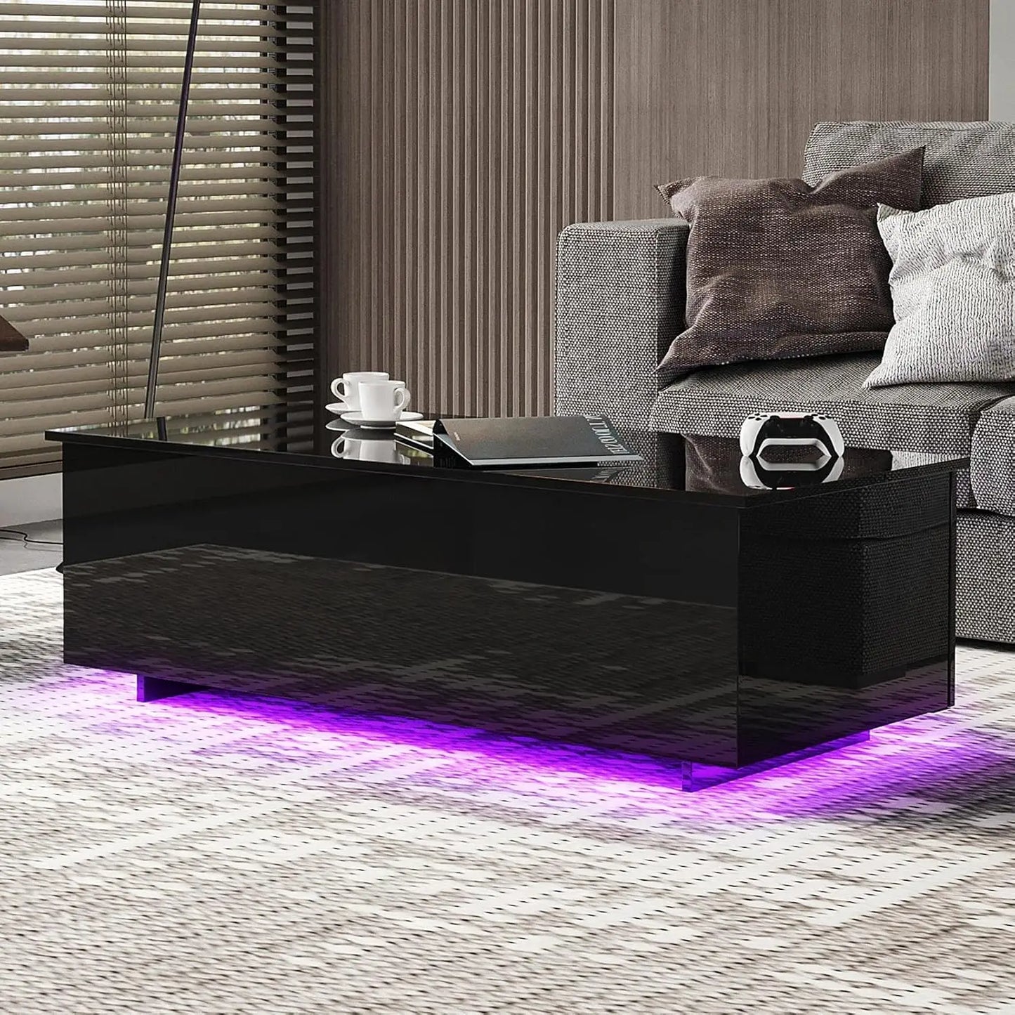 High Gloss Table with Led Lights