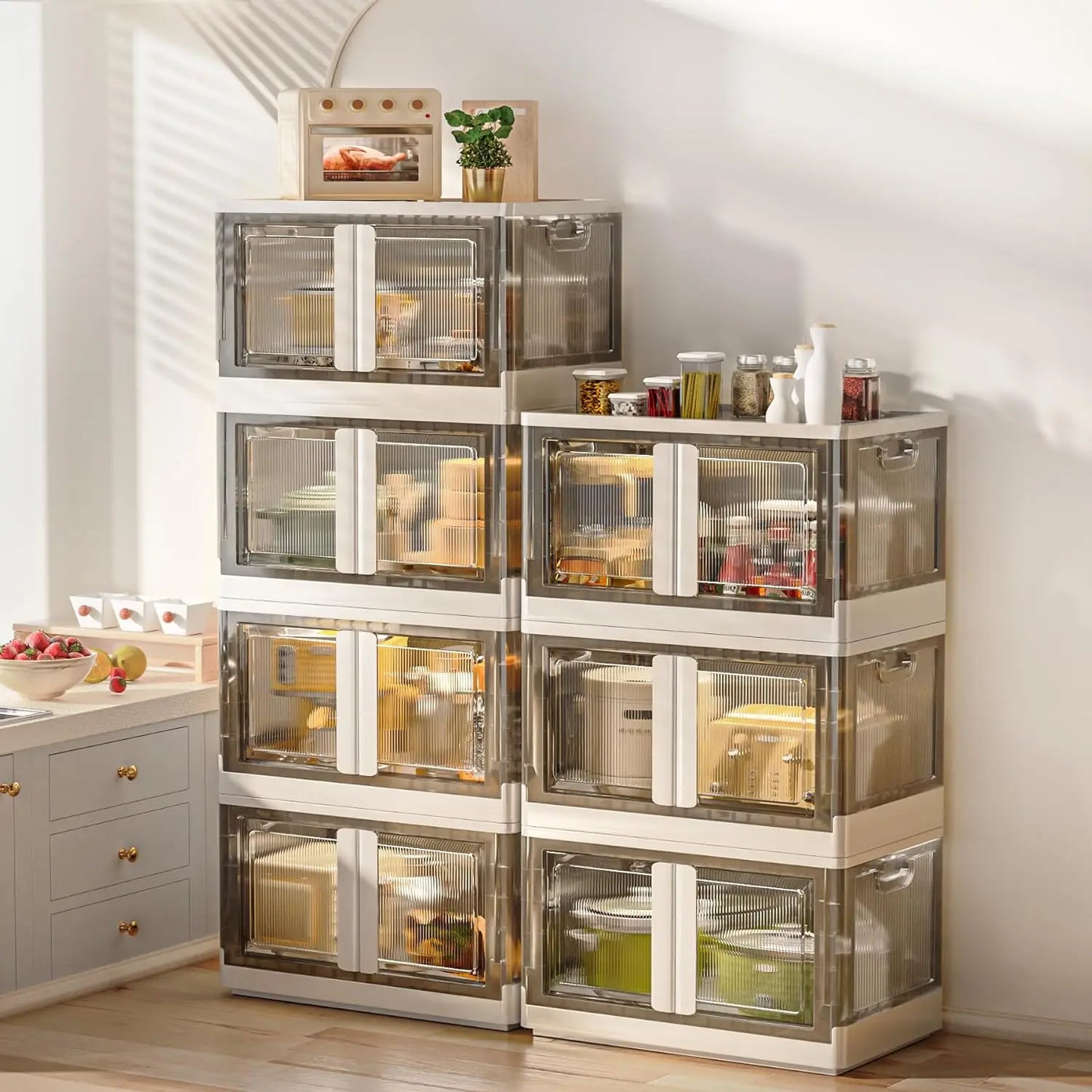 Stackable Gal Clear Storage Bins with Lids and Wheels