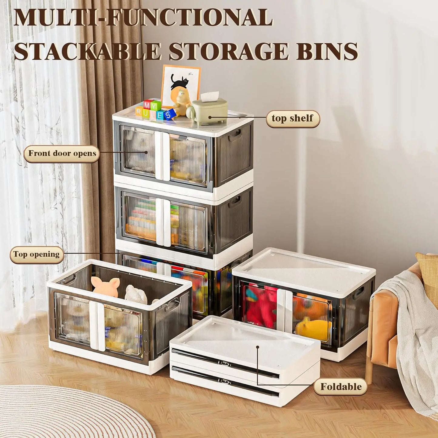 Stackable Gal Clear Storage Bins with Lids and Wheels