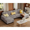 U-Shaped Sofa Couch with Linen Fabric