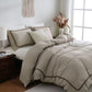 White And Khaki Duvet Cover Set