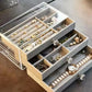 Velvet Acrylic Jewelry Organizer With 3 Drawers