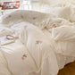 Rose Embroidered Duvet Cover Set (1*Duvet Cover + 2*Pillowcase, Without Core)