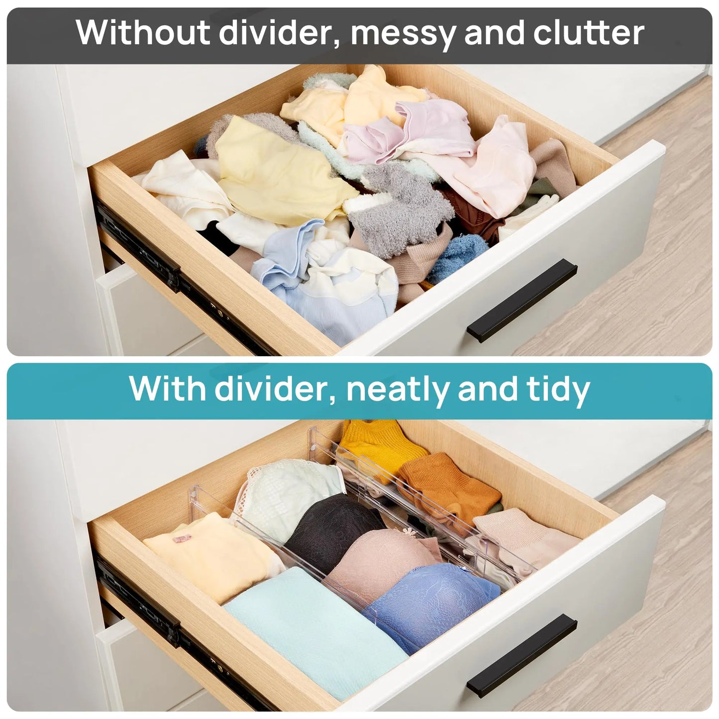 8-Pack Adjustable Drawer Dividers Set