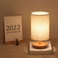 Wooden Desk Lamp Bedside Night Light with Cylinder Lamp