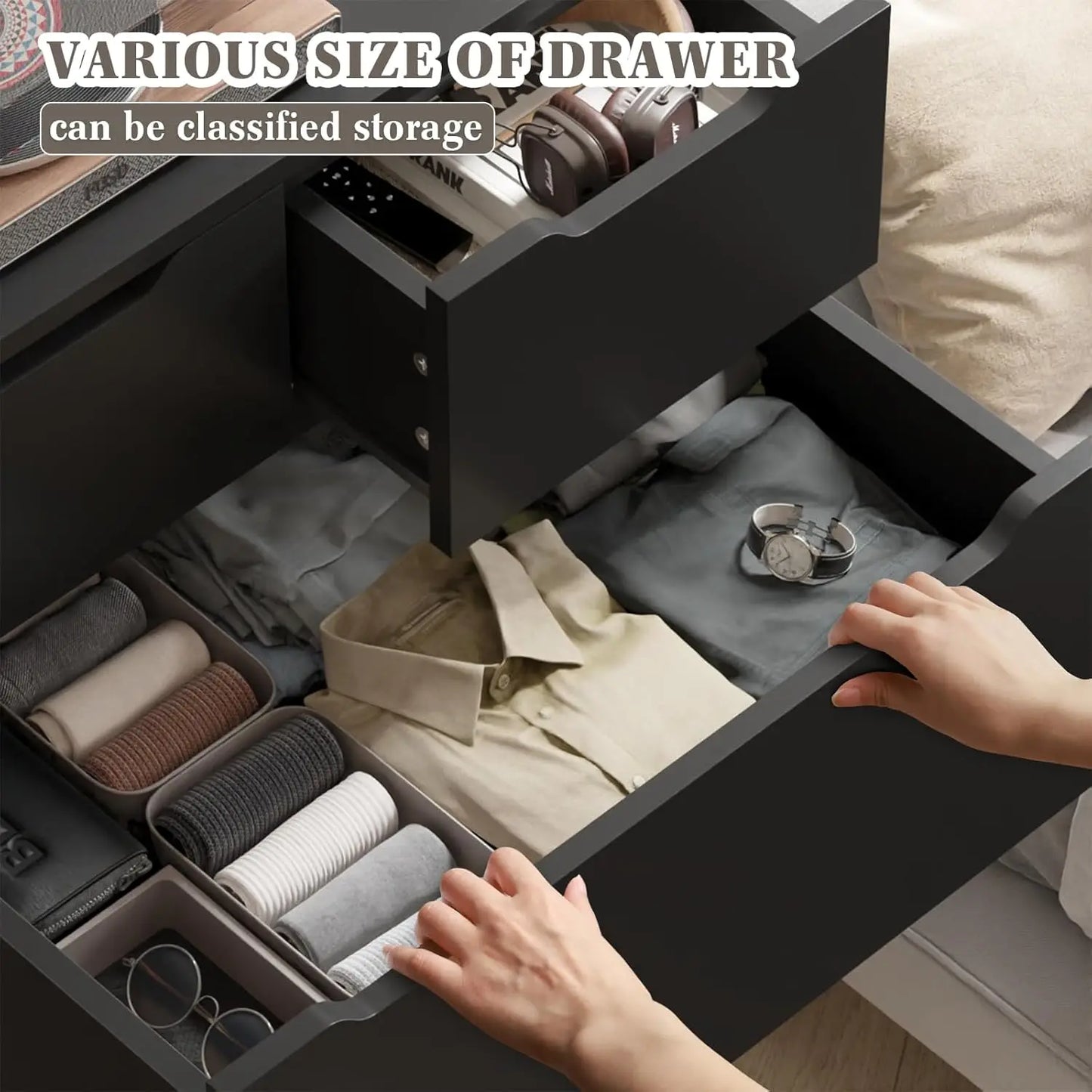 Black Dresser and Tall with Large Organizer