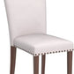 Fabric Dining Room Kitchen Side Chair with Trim and Wood Leg