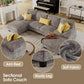 U-Shaped Sofa Couch with Linen Fabric