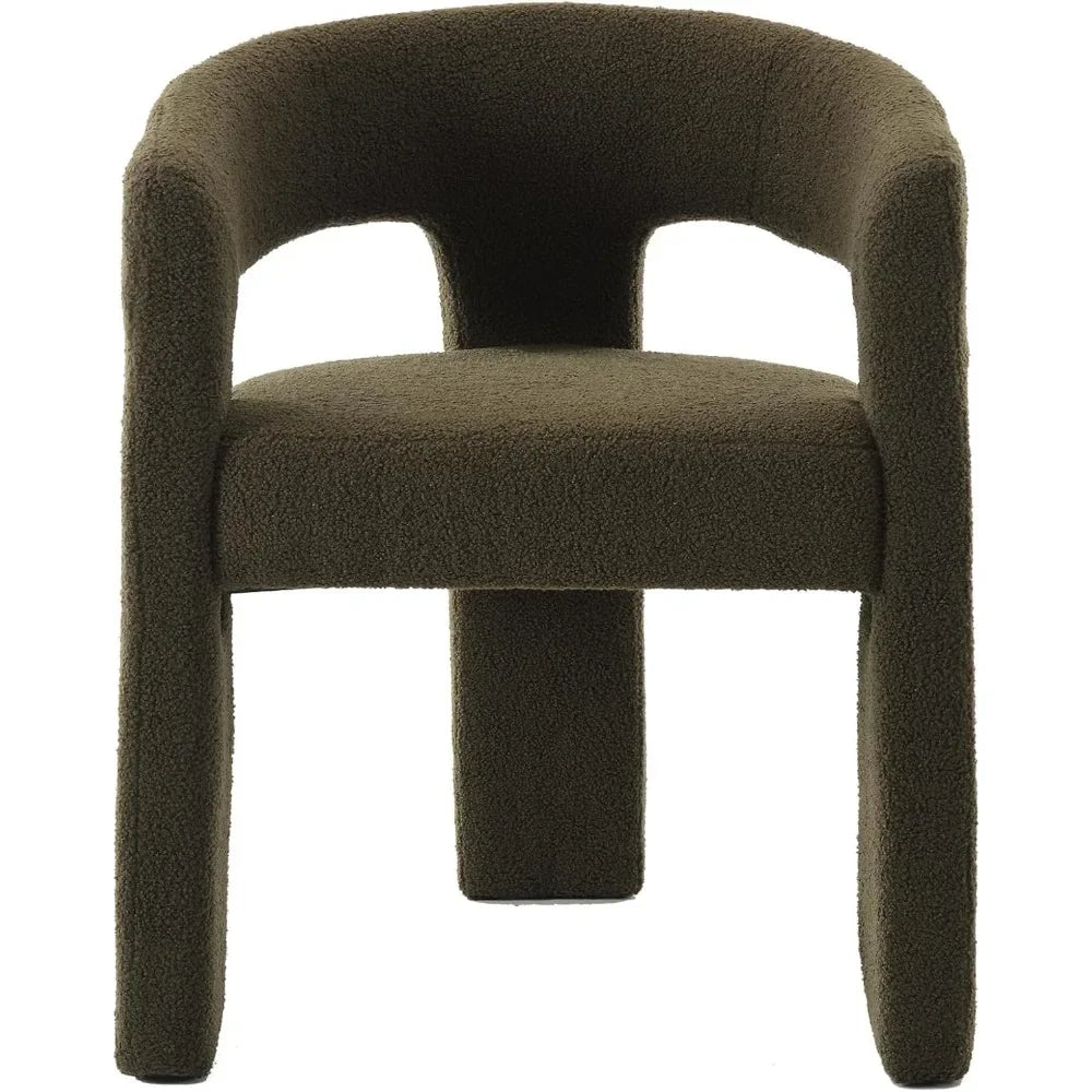 Modern Barrel Upholstered Sherpa Dining Chair