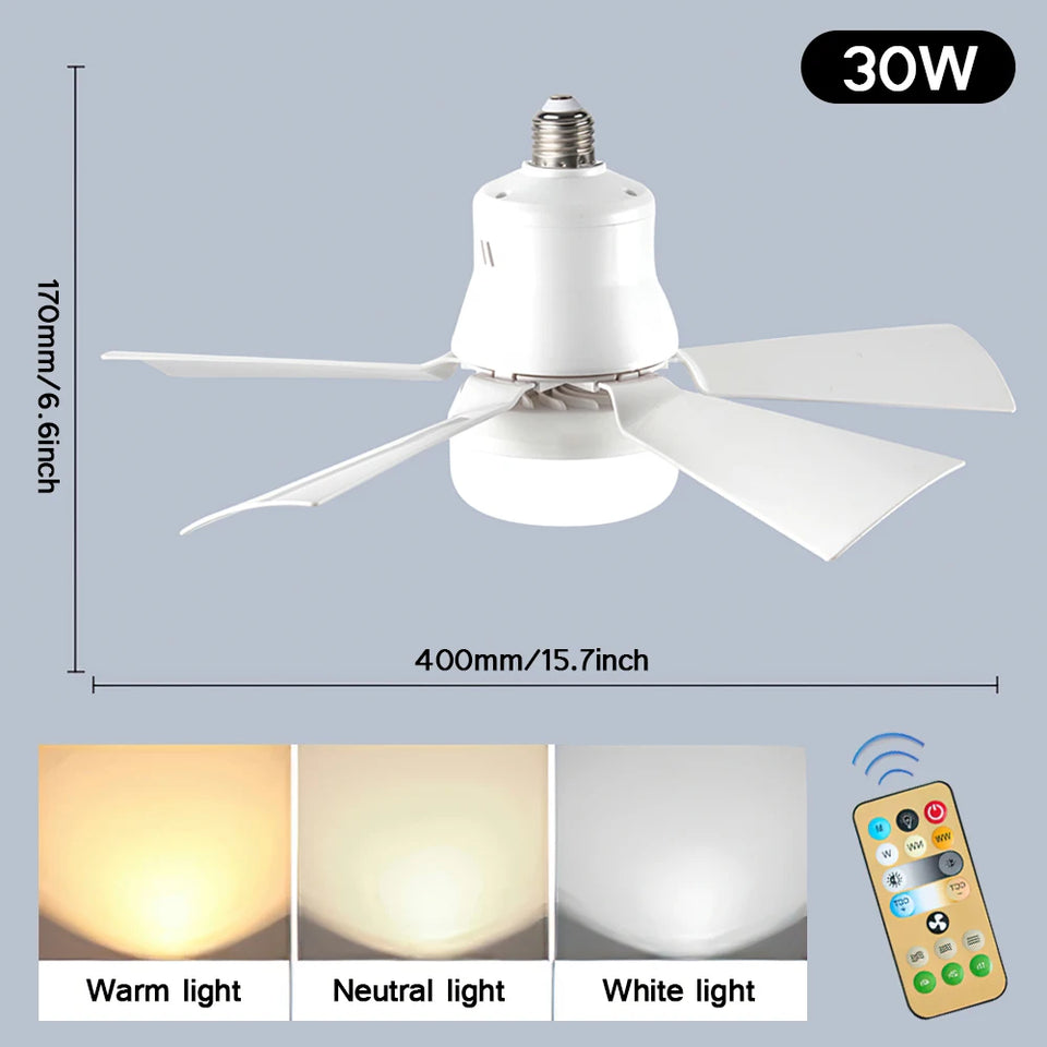 LED Ceiling Fan with Lamp and Remote Control