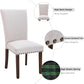 Fabric Dining Room Kitchen Side Chair with Trim and Wood Leg