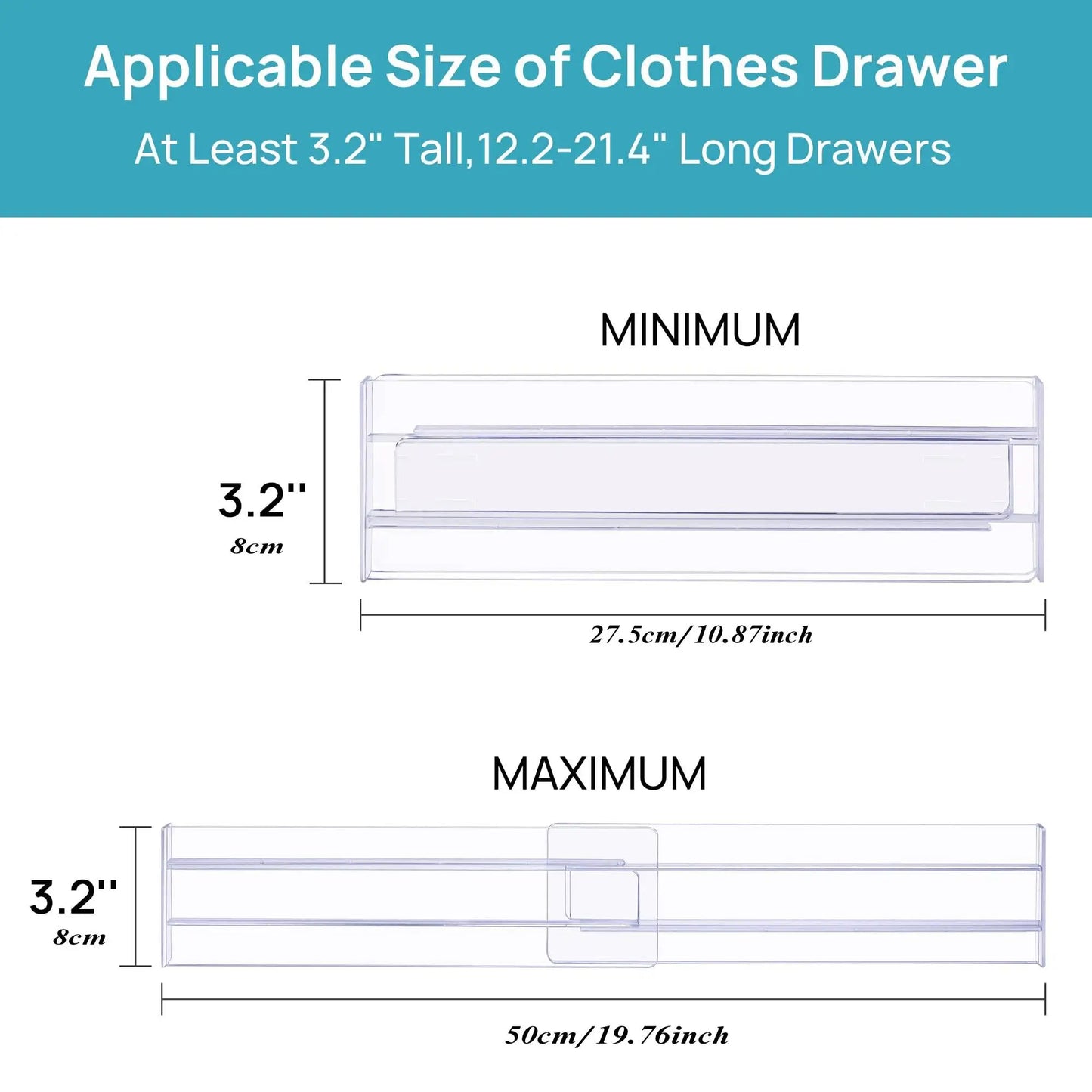 8-Pack Adjustable Drawer Dividers Set