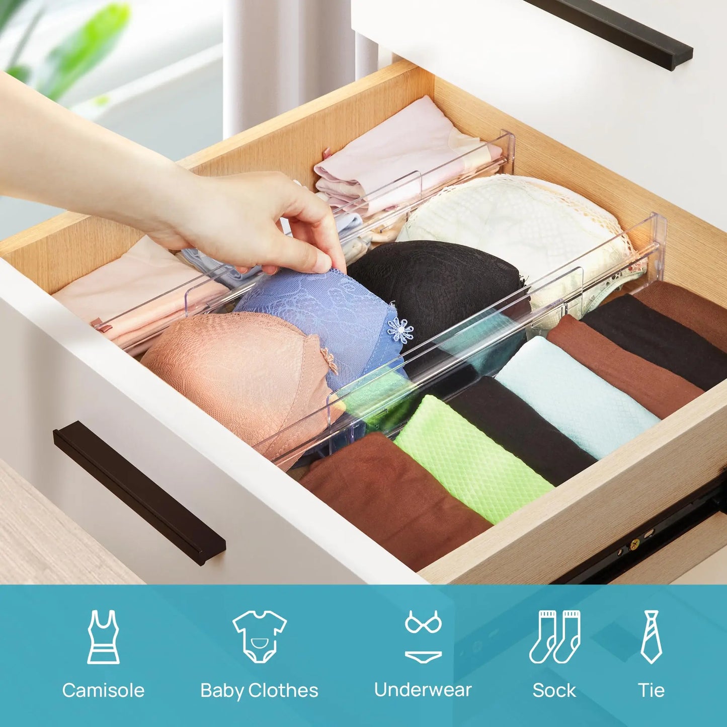 8-Pack Adjustable Drawer Dividers Set